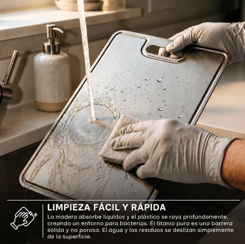 Tabla de Cortar de Titanio Puro Certificado FLAMIA®