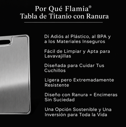 Tabla de Cortar de Titanio Puro Certificado FLAMIA®